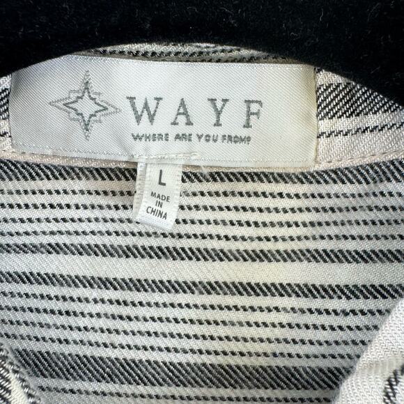 Anthropologie WAYF Striped Lightweight Sleeveless Collared Rayon Button Up Sz L - Picture 4 of 6